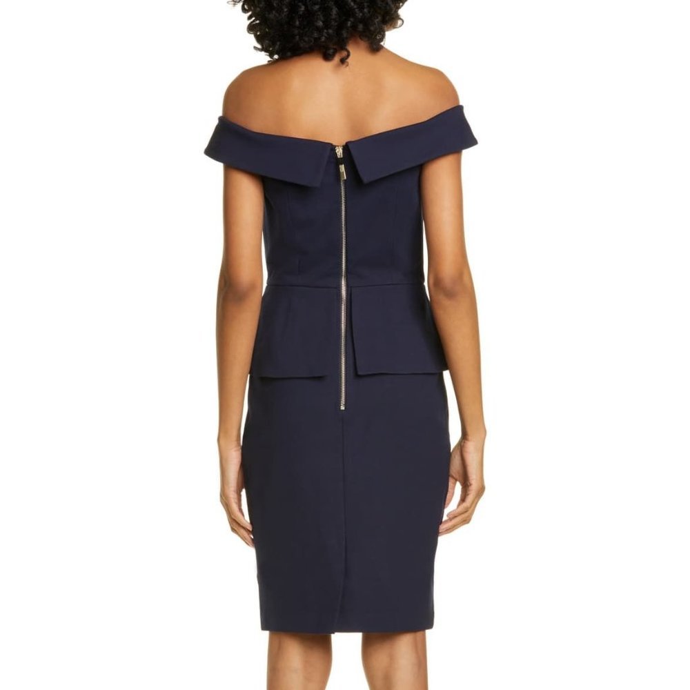 TED BAKER Bardot Off Shoulder Peplum Dress - Picture 3 of 12
